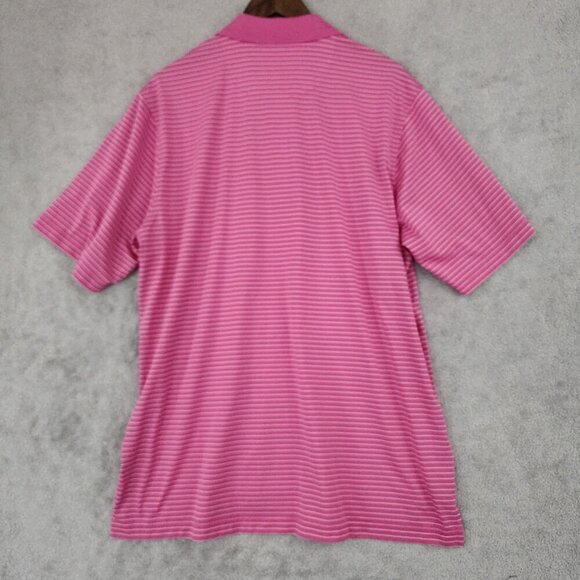 Donald Ross Mens Pink Striped Golf Polo Shirt Size XL 100% Polyester 30GT - Picture 2 of 7